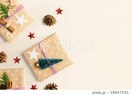 Handmade Christmas gift boxes with ornaments Handmade Christmas gift boxes with ornaments 58947593