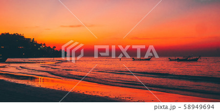 Sunset ocean horizon sky clouds sunset landscape. Sunset ocean horizon sky clouds sunset landscape. 58949694