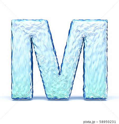 Ice Crystal Font Letter M 3dのイラスト素材