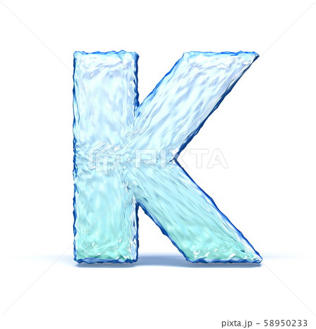 Ice crystal font letter K 3D 58950233