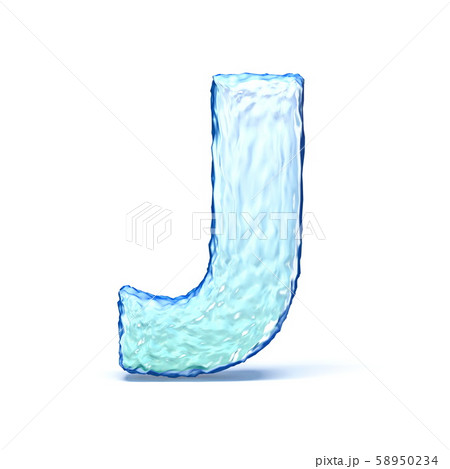 Ice crystal font letter J 3D 58950234