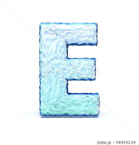 Ice crystal font letter E 3D Ice crystal font letter E 3D 58950239