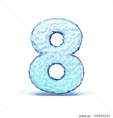 Ice Crystal Font Number 8 Eight 3dのイラスト素材