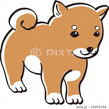 しば犬 カラー かわいい 子犬 人気 犬のイラスト素材 5502