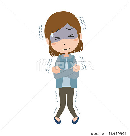 寒気 風邪 寒い 女性 病気 医療 一人 寒気 風邪 寒い 女性 病気 医療 一人 58950991