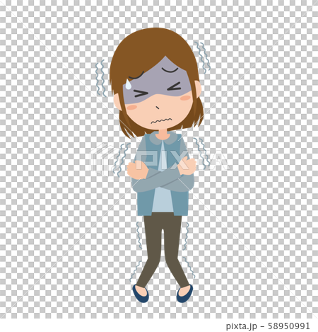 寒気 風邪 寒い 女性 病気 医療 一人 寒気 風邪 寒い 女性 病気 医療 一人 58950991