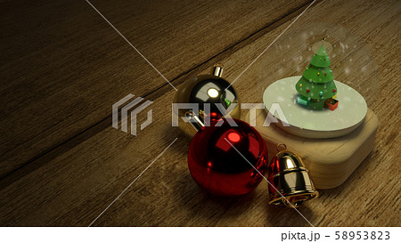The  Christmas glass ball 3d  rendering for celebration Christmas concept. 58953823