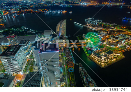 ランドマークタワー展望台から見たみなとみらいの夜景 58954744