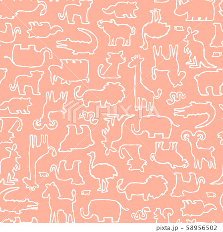 色々な動物を可愛く描きました, 58956502
