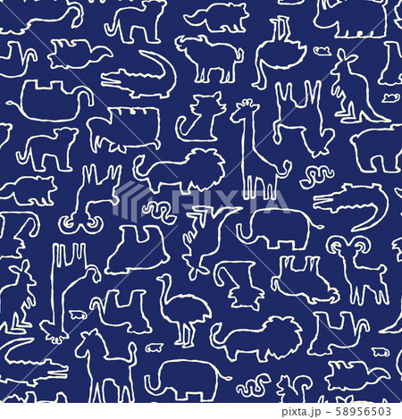 色々な動物を可愛く描きました, 58956503