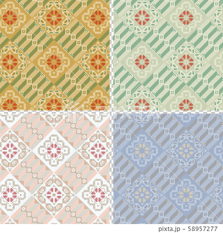 奄美大島紬龍郷柄 スウォッチ集　冬　初春 58957277