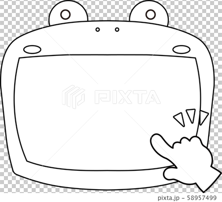 蛙 ホワイトボード フレーム 枠 かわいい イラスト 掲示板のイラスト素材