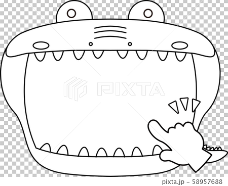 Cat white board frame frame cute illustration 58957688
