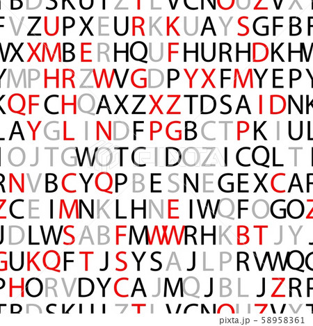 Red, gray and black letters. Letters of the alphabet in random order on white Red, gray and black letters. Letters of the alphabet in random order on white 58958361