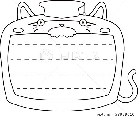 猫 ノートボード フレーム 枠 かわいい イラスト 掲示板のイラスト素材 58959010 Pixta