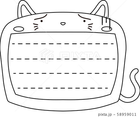 猫 ノートボード フレーム 枠 かわいい イラスト 掲示板のイラスト素材