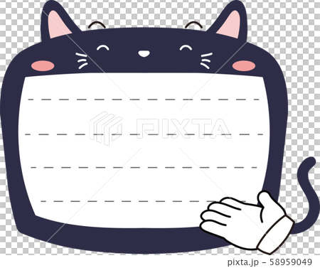 猫 ノートボード フレーム 枠 かわいい イラスト 掲示板のイラスト素材