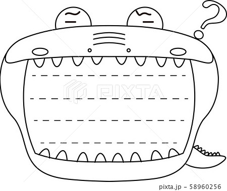 ワニ メモ帳 フレーム 枠 かわいい イラスト 掲示板のイラスト素材 58960256 Pixta