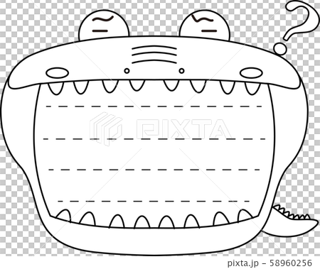 ワニ メモ帳 フレーム 枠 かわいい イラスト 掲示板のイラスト素材 58960256 Pixta