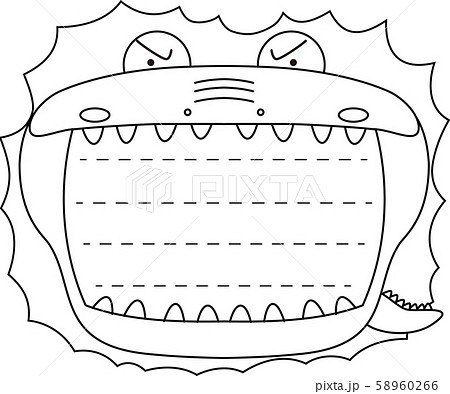 ワニ メモ帳 フレーム 枠 かわいい イラスト 掲示板のイラスト素材 58960266 Pixta