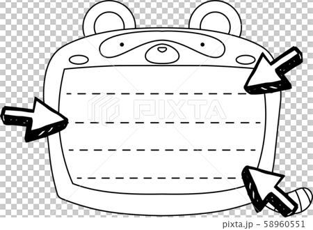 Tanuki notepad frame frame cute illustration bulletin board Tanuki notepad frame frame cute illustration bulletin board 58960551