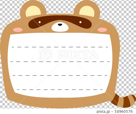 Tanuki notepad frame frame cute illustration bulletin board Tanuki notepad frame frame cute illustration bulletin board 58960576