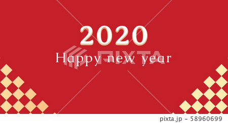 新年のご挨拶 2020 椿 58960699