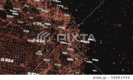 Abstract network of lines and random numbers 58961459