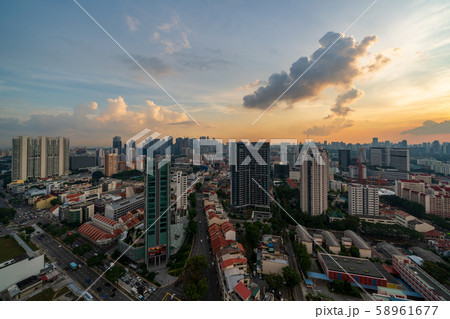 シンガポールの都市風景・夕景 58961677