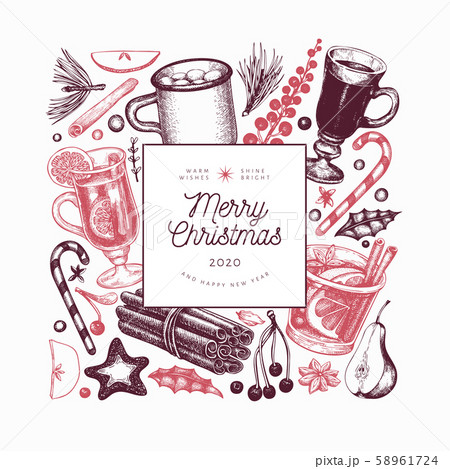 Winter drinks vector design template. Hand drawn Winter drinks vector design template. Hand drawn 58961724
