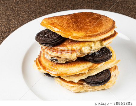 pancakes on the white plate pancakes on the white plate 58961805