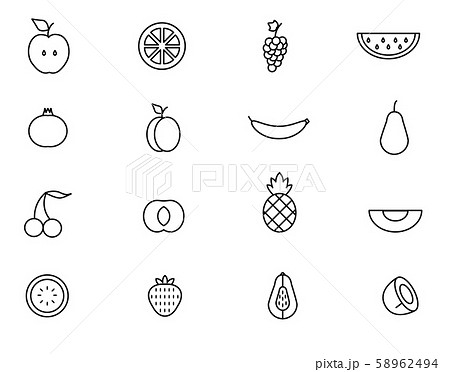 Set of line Fruit icon Vector illustration 58962494