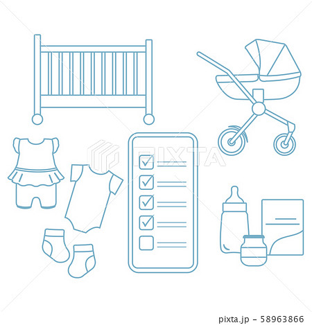 Smartphone with checklist newborn baby accessories Smartphone with checklist newborn baby accessories 58963866