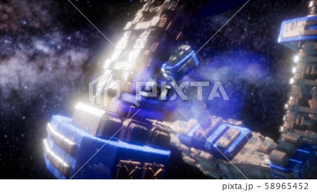 Space Ship and Milky Way Stars Space Ship and Milky Way Stars 58965452