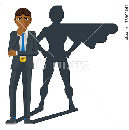 Business Person Super Hero Cartoon Mascotのイラスト素材