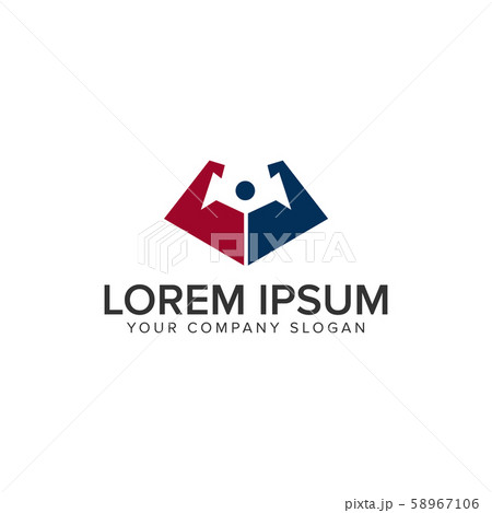 strong people Logo. body builder logo design 58967106