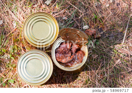 Canned beef stands a ground Canned beef stands a ground 58969717