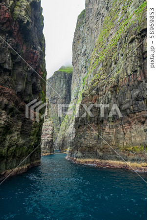 Vestmanna cliffs corridor view in Faroe Islands 58969853