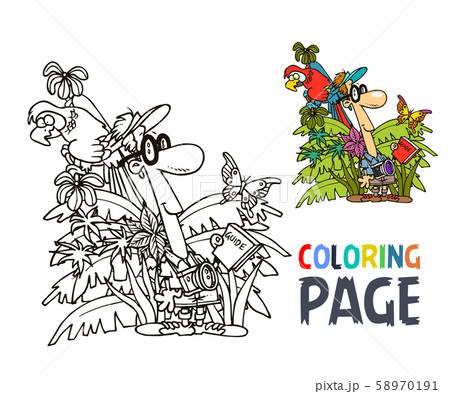 tourist and jungle coloring page tourist and jungle coloring page 58970191