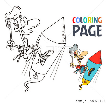 chef and rocket cartoon coloring page 58970193