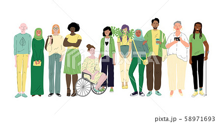 Group of different young people. Social diversity 58971693