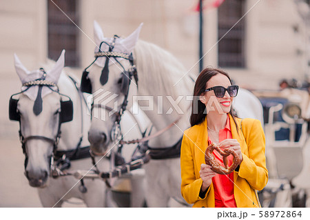 Tourist girl enjoying her european vacation in Vienna 58972864