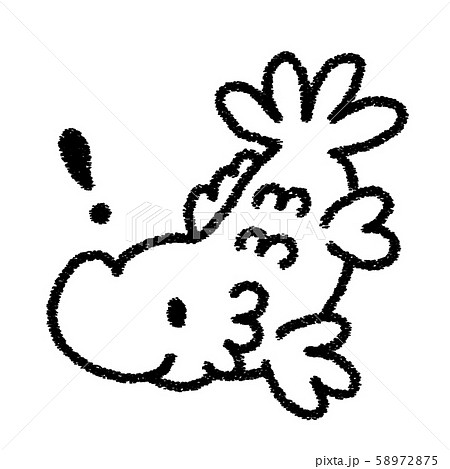 手描き風のしゃちほこのイラスト(!マーク_線のみ) 58972875