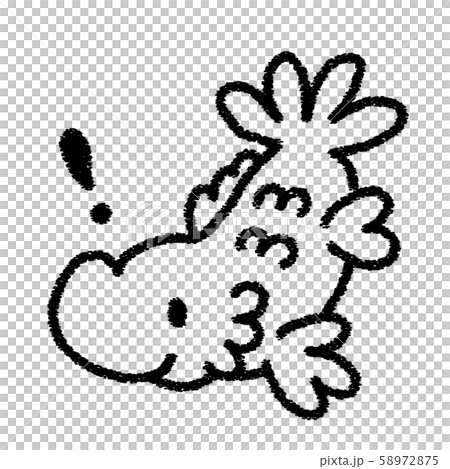 手描き風のしゃちほこのイラスト(!マーク_線のみ) 58972875