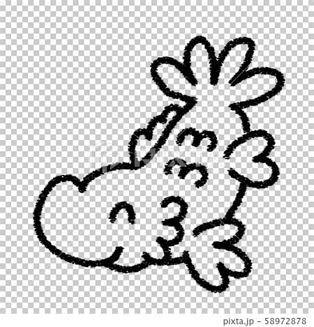 手描き風のしゃちほこのイラスト ご機嫌 線のみ のイラスト素材