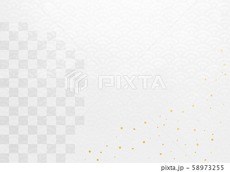市松　青海波　金箔　金粉　きらめき　（背景素材） 58973255