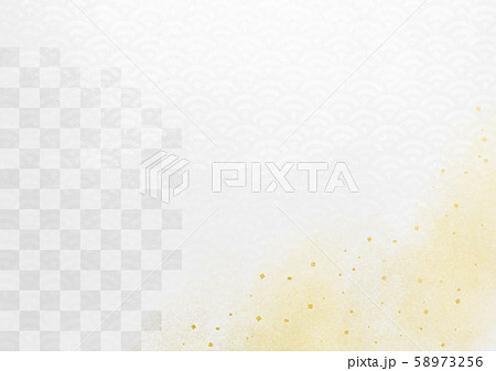 市松　青海波　金箔　金粉　きらめき　（背景素材） 58973256