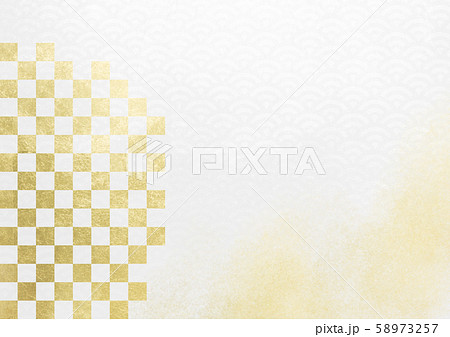 市松　青海波　金箔　金粉　きらめき　（背景素材） 58973257
