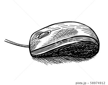 Cartoon Symbol of Computer Mouse  Computer Concept  Drawing Sketch Vector  Illustration Stock Vector  Adobe Stock
