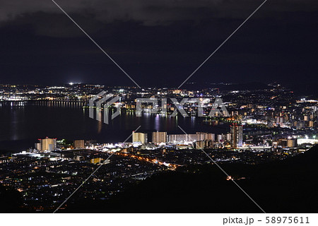 【滋賀県】大津市街地の夜景 【滋賀県】大津市街地の夜景 58975611